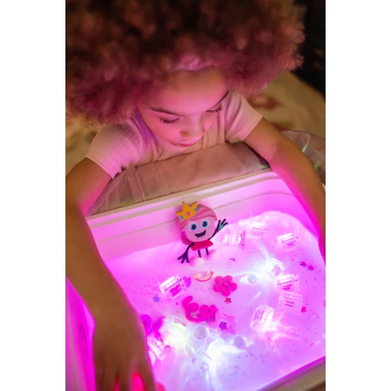 Glo Pals Sensory Glowing Cubes Princess, leuchtende Würfel für das Bad für Kinder, leuchten im Wasser.