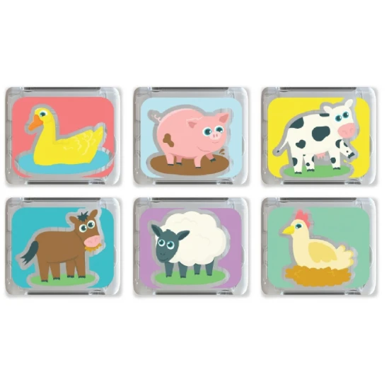 Leuchtende Sinnes-Würfel für Wasser 6er-Pack Farm von Glo Pals – 6 Leuchtwürfel fürs Bad