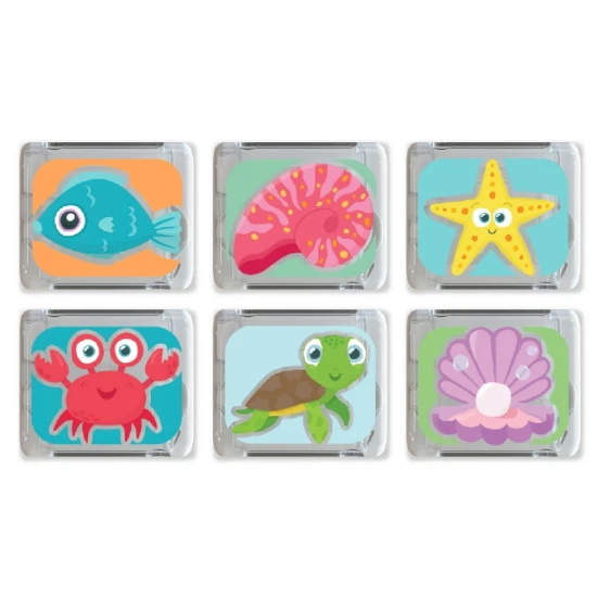 Leuchtende Sinnes-Würfel für Wasser 6er-Pack Ocean von Glo Pals – 6 Leuchtwürfel fürs Bad