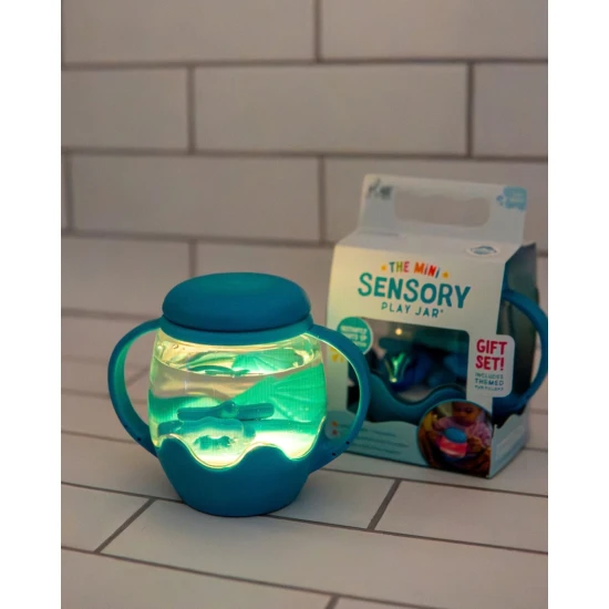 Geschenkset Mini-Flasche Blue von Glo Pals – Leuchtfläschchen mit 5 Silikonformen