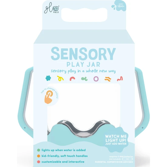 Glo Pals Sensory Bottle Frosty blue: ein leuchtendes Spielzeug für Kinder mit blau Design.