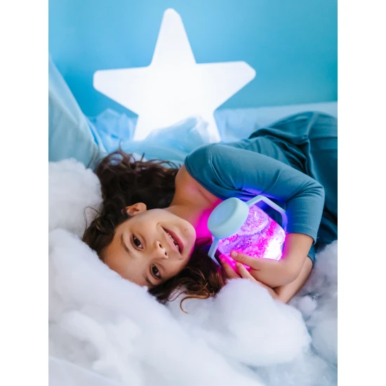 Glo Pals Sensory Bottle Frosty blue: ein leuchtendes Spielzeug für Kinder mit blau Design.