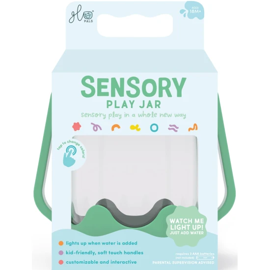 Glo Pals Sensory Bottle Lucky Charm: ein leuchtendes Spielzeug für Kinder mit grün Design.