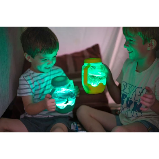 Glo Pals Sensory Bottle Honey Bee: ein leuchtendes Spielzeug für Kinder mit gelb Design.