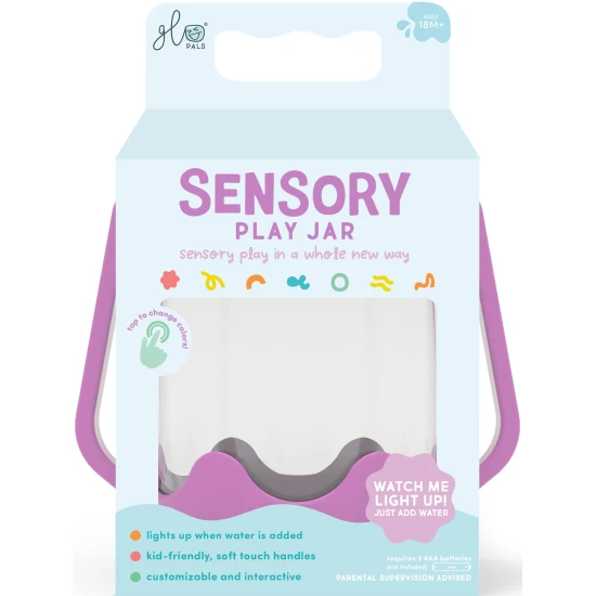Glo Pals Sensory Bottle Bubble Gum: ein leuchtendes Spielzeug für Kinder mit rosa Design.