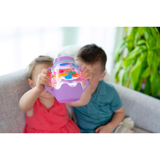 Glo Pals Sensory Bottle Bubble Gum: ein leuchtendes Spielzeug für Kinder mit rosa Design.