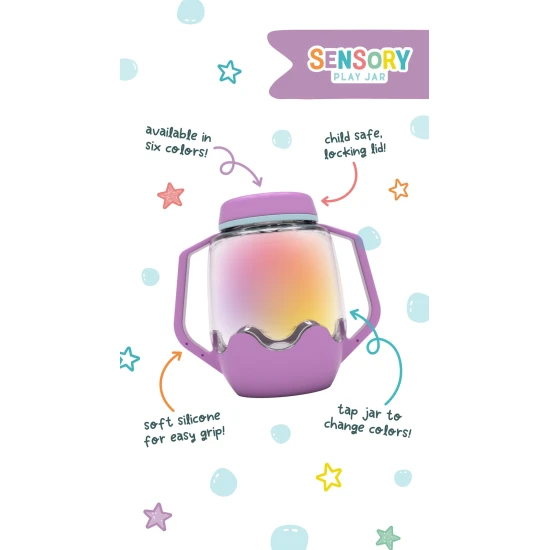 Glo Pals Sensory Bottle Bubble Gum: ein leuchtendes Spielzeug für Kinder mit rosa Design.