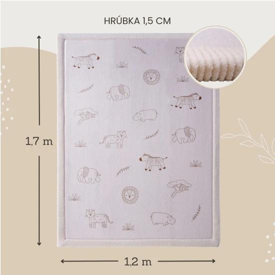 Kinderteppich Safaritiere für sicheres und komfortables Spielen.