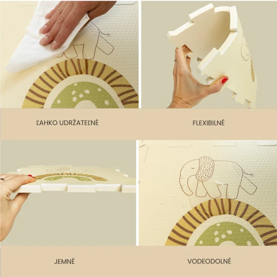 Verspielte und bequeme Puzzlematte zum Spielen und Klettern.