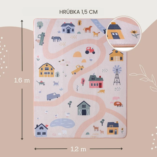 Kinderteppich Bauernhof für sicheres und komfortables Spielen.