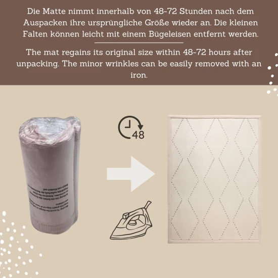 Chevron-Kinderteppich für sicheres und komfortables Spielen.