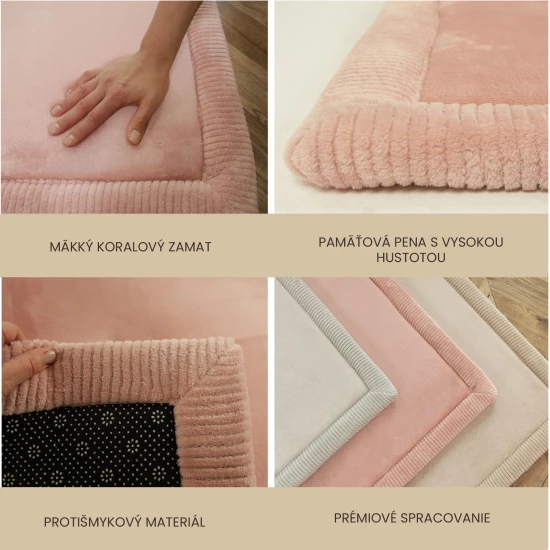Kinderteppich in Rosa für sicheres und bequemes Spielen.
