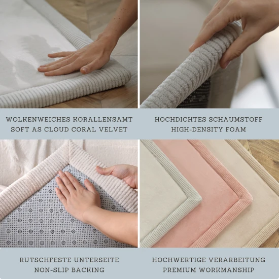 Kinderteppich in blau für sicheres und bequemes Spielen.