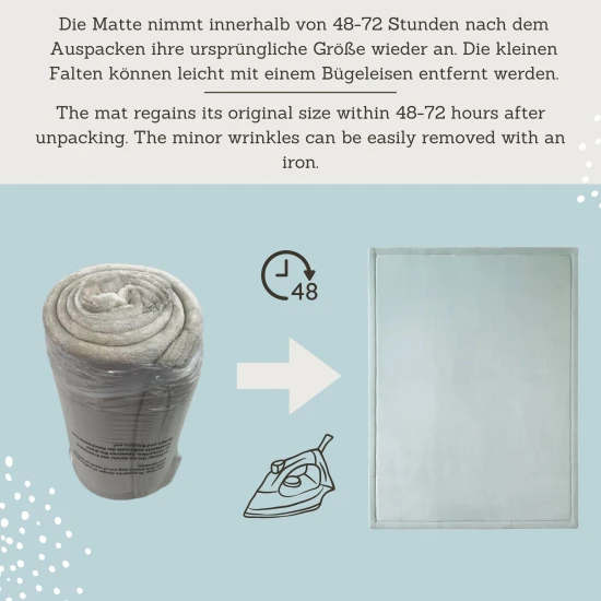 Kinderteppich in mint für sicheres und bequemes Spielen.