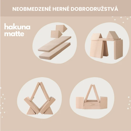 Modulares Kindersofa Hakuna Matte Teddy in der Farbe Beige – weiche, sichere und vielseitige Spielmöbel für Kinder.