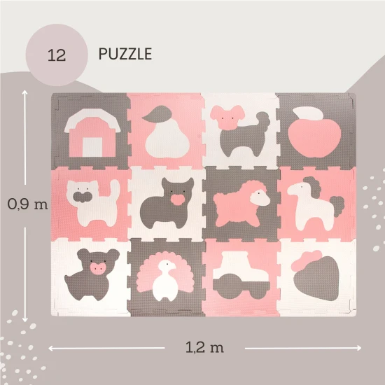 Verspielte und bequeme Puzzlematte zum Spielen und Klettern.