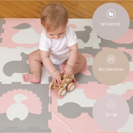 Verspielte und bequeme Puzzlematte zum Spielen und Klettern.