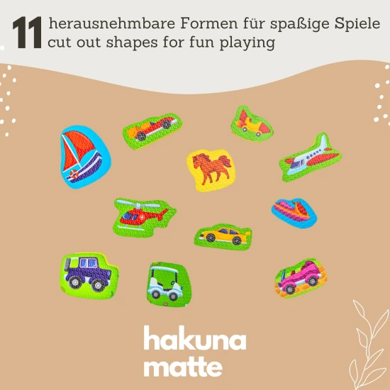 Spielschaum-Puzzlematte mit Straßen, Gebäuden und Autos, 1,2x1,2 m - Kinder-Autobahn aus EVA-Schaum