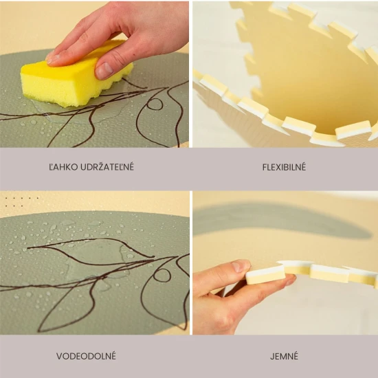 Verspielte und bequeme Puzzlematte zum Spielen und Klettern.