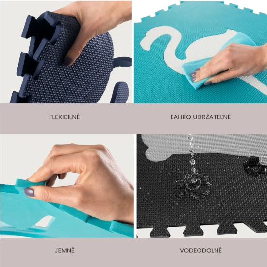 Verspielte und bequeme Puzzlematte zum Spielen und Klettern.