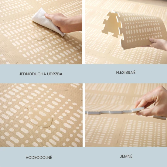 Verspielte und bequeme Puzzlematte zum Spielen und Klettern.