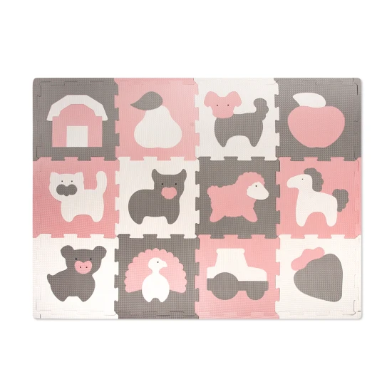 Spielmatte Puzzle Farma – Kinderschaummatte mit Puzzletieren und Randteilen für sicheres und kreatives Spielen.