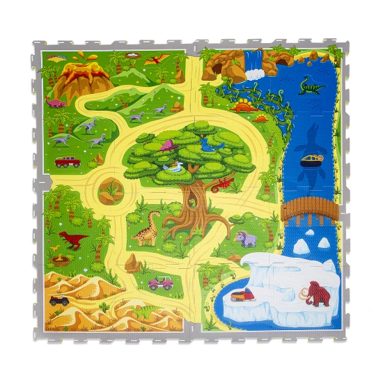 Erstellen Sie eine fantastische Puzzle-Safari mit abnehmbaren Dinosauriern.