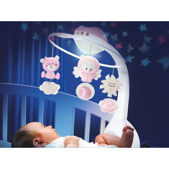 Infantino Musik-Karussell mit Projektion 3in1 Dusty Pink