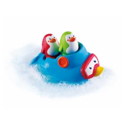 Boot mit Pinguinen für die Badewanne