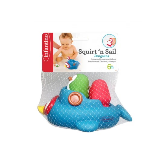 Infantino Boot mit Pinguinen für die Badewanne
