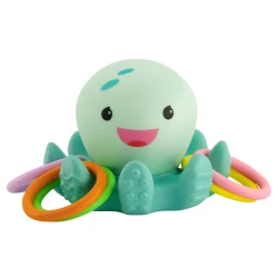 Leuchtender Oktopus mit Ringen für die Badewanne