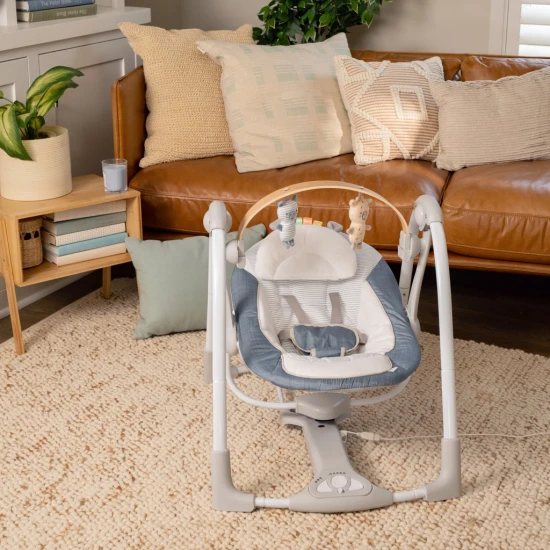 Umwandelbare Schaukel mit Melodie Swing 'n Go Chambray 0M+ bis 9kg Ingenuity 16925-1