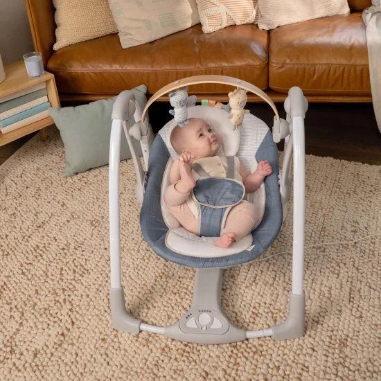 Umwandelbare Schaukel mit Melodie Swing 'n Go Chambray 0M+ bis 9kg Ingenuity 16925-1