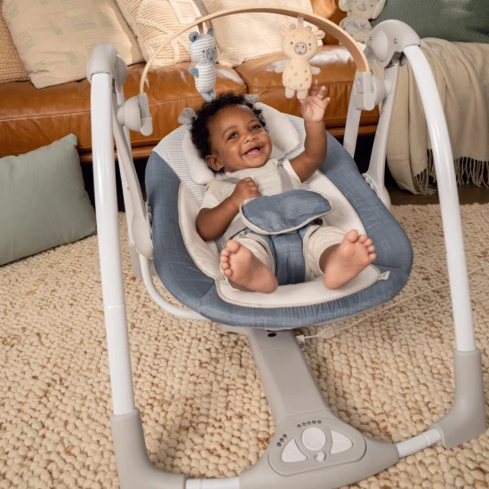 Umwandelbare Schaukel mit Melodie Swing 'n Go Chambray 0M+ bis 9kg Ingenuity 16925-1