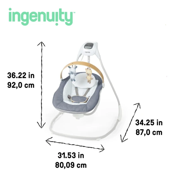 Wippende Musikschaukel Chambray 0M+, bis 9 kg Wippende Musikschaukel Chambray 0M+, bis 9 kg Ingenuity 16927-1