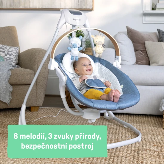 Wippende Musikschaukel Chambray 0M+, bis 9 kg Wippende Musikschaukel Chambray 0M+, bis 9 kg Ingenuity 16927-1