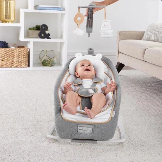 Vibrierende Wippe mit Melodie Boutique 0M+ bis 18 kg Vibrierende Wippe mit Melodie Boutique 0M+ bis 18 kg Ingenuity 10986-3n