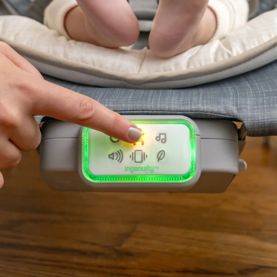 Vibrierende Massagewippe mit Melodie Happy Belly™ Rock-to-Bounce Parker™ 0M+ bis 9 kg Vibrierende Massagewippe mit Melodie Happy Belly™ Rock-to-Bounce Parker™ 0M+ bis 9 kg Ingenuity 16853-2