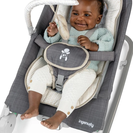 Vibrierende Massagewippe mit Melodie Happy Belly™ Rock-to-Bounce Parker™ 0M+ bis 9 kg Vibrierende Massagewippe mit Melodie Happy Belly™ Rock-to-Bounce Parker™ 0M+ bis 9 kg Ingenuity 16853-2