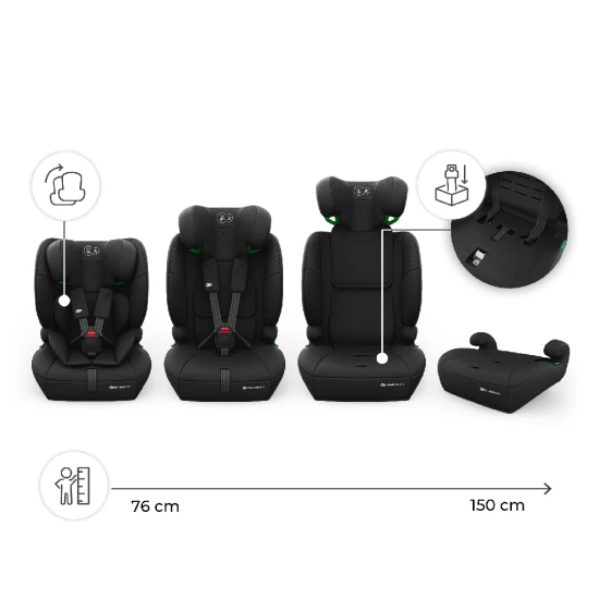 Autositz Comfort Up 2 Plus i-Size (76-150 cm) Black Kinderkraft KCCOUP02BLKPL00