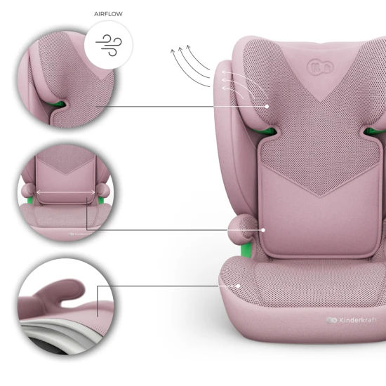 Autositz Junior Fix 2 Plus (100-150 cm) Pink Autositz Junior Fix 2 Plus (100-150 cm) Pink Kinderkraft KCJUFI20PNKPL0N