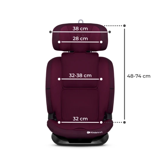 Autositz Oneto3 i-Size 76-150cm + Isofix Cherry pearl Autositz Oneto3 i-Size 76-150cm + Isofix Cherry pearl Kinderkraft KCONE300RED0000