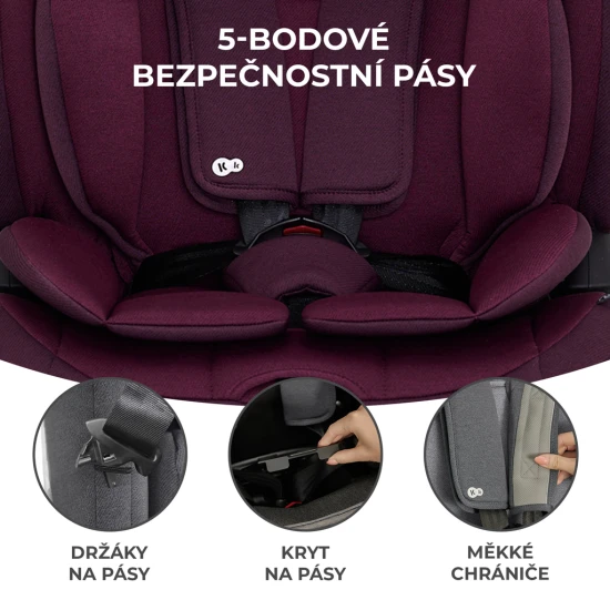 Autositz Oneto3 i-Size 76-150cm + Isofix Cherry pearl Autositz Oneto3 i-Size 76-150cm + Isofix Cherry pearl Kinderkraft KCONE300RED0000