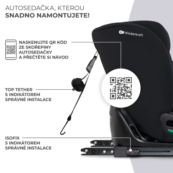 Autositz Oneto3 i-Size 76-150cm + Isofix Graphite black Autositz Oneto3 i-Size 76-150cm + Isofix Graphite black Kinderkraft KCONE300BLK0000