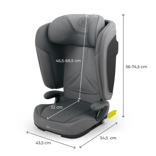 Faltbarer Autositz Unity 2 I-Size Grey Kinderkraft KCUNIT02GRY0000