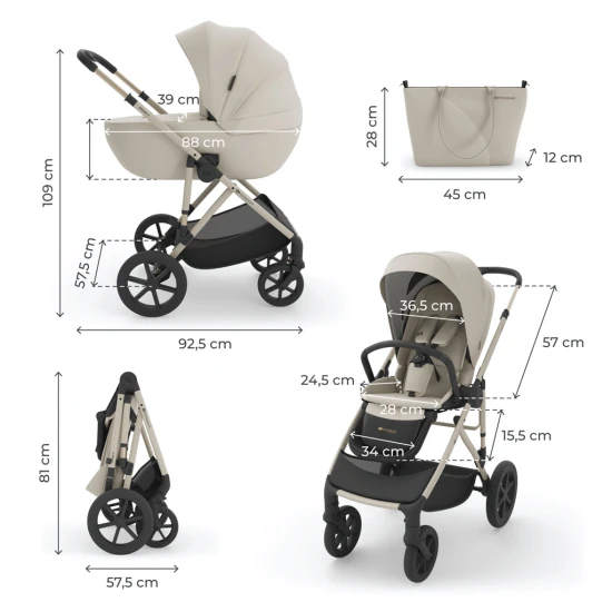 Kombi-Kinderwagen 2in1 Prime 3 Sand Dune Kombi-Kinderwagen 2in1 Prime 3 Sand Dune Kinderkraft KSPRIM03BEG2000