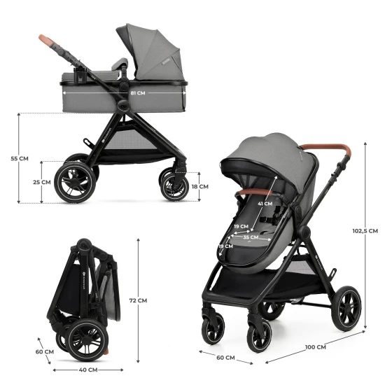 Kombi-Kinderwagen 3in1 Esme Pro Moonlight Grey Kombi-Kinderwagen 3in1 Esme Pro Moonlight Grey Kinderkraft KSESME00GRY300N