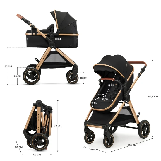 Kombi-Kinderwagen 3in1 Esme Pro Pure Black Kombi-Kinderwagen 3in1 Esme Pro Pure Black Kinderkraft KSESME00BLK300N