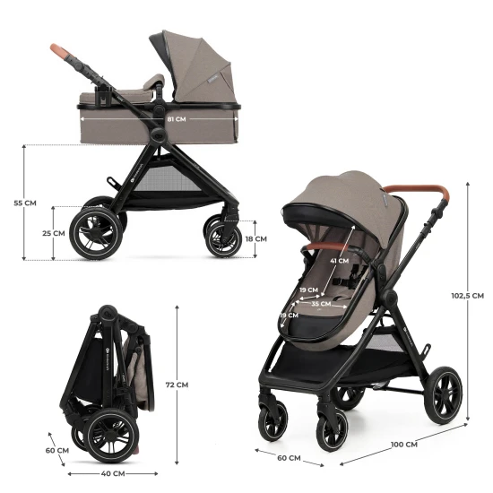 Kombi-Kinderwagen 3in1 Esme Pro Sand Beige Kinderkraft KSESME00BEG300N