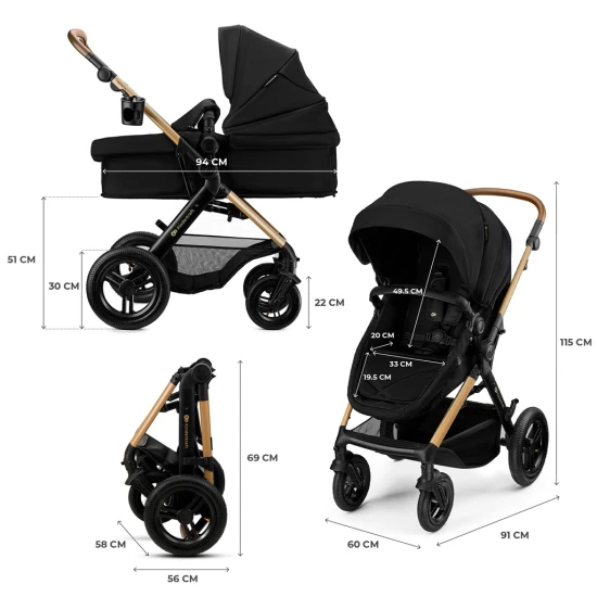Kombi-Kinderwagen 3in1 Moov 2 XL Air Black Kombi-Kinderwagen 3in1 Moov 2 XL Air Black Kinderkraft KSMOOVXLBLK0000